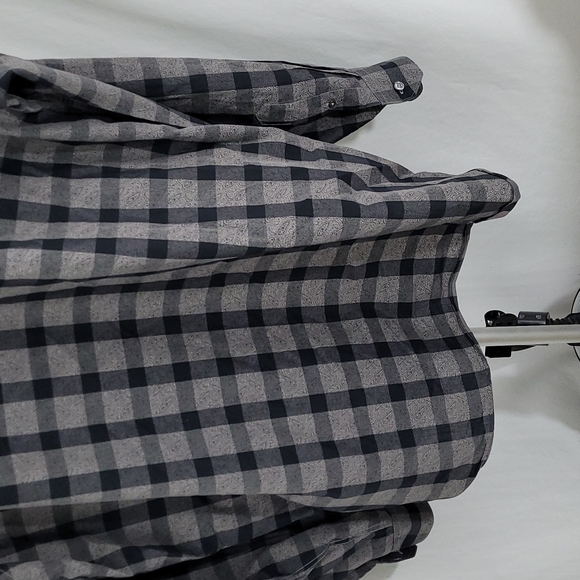 Bugatchi black and gray checkered button up long sleeve shirt XXL - Picture 8 of 12